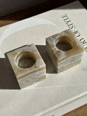 Prism Grey Onyx Candle Holder - Small
