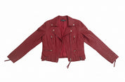 JUST JEANS | 00s Red Leather Jacket | 8