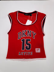 DKNY | Red active cropped basketball tank top | M