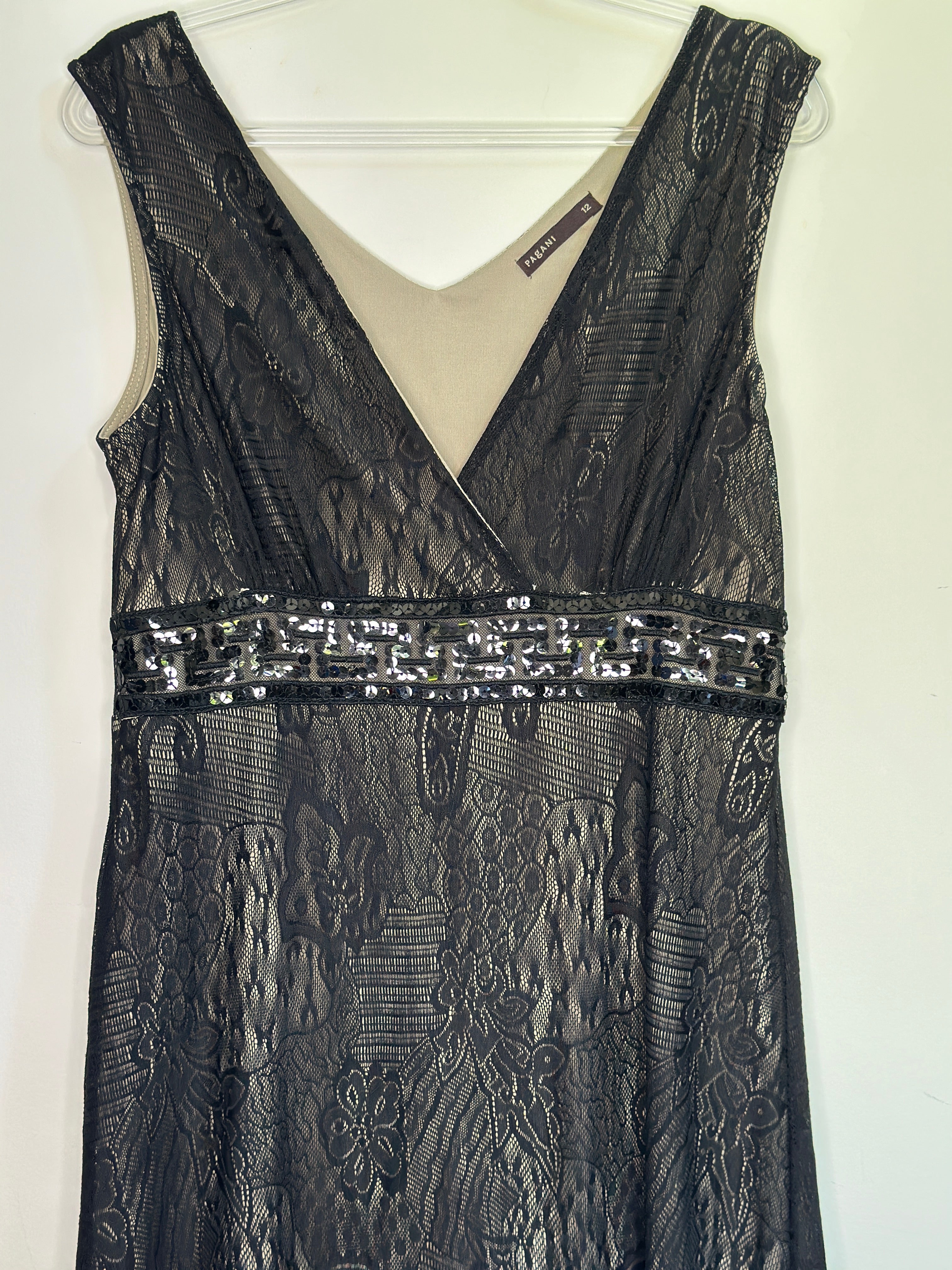 PAGANI Black Lace Mid Dress | 12