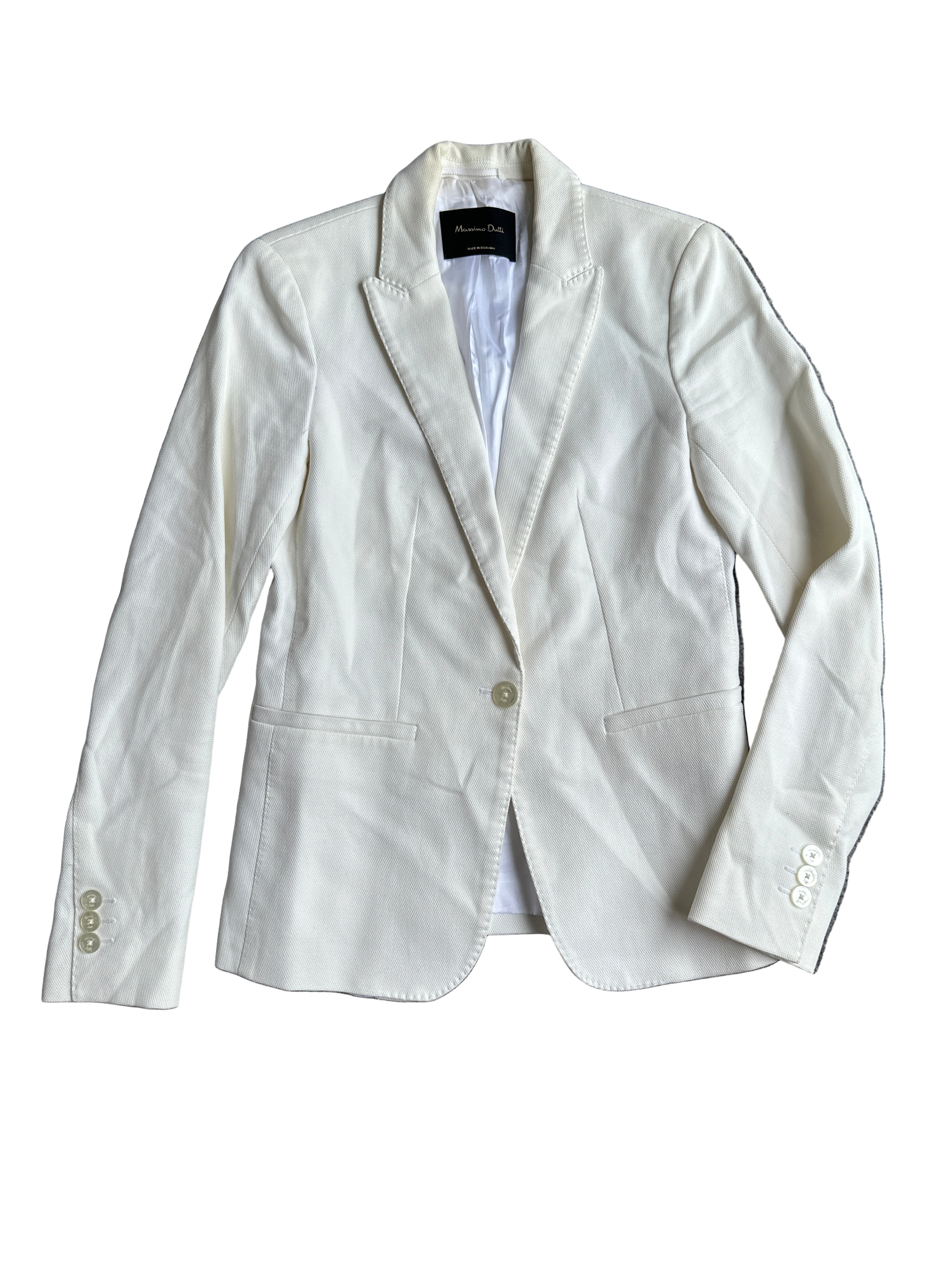 Massimo Dutti Cream Fitted Blazer | 8