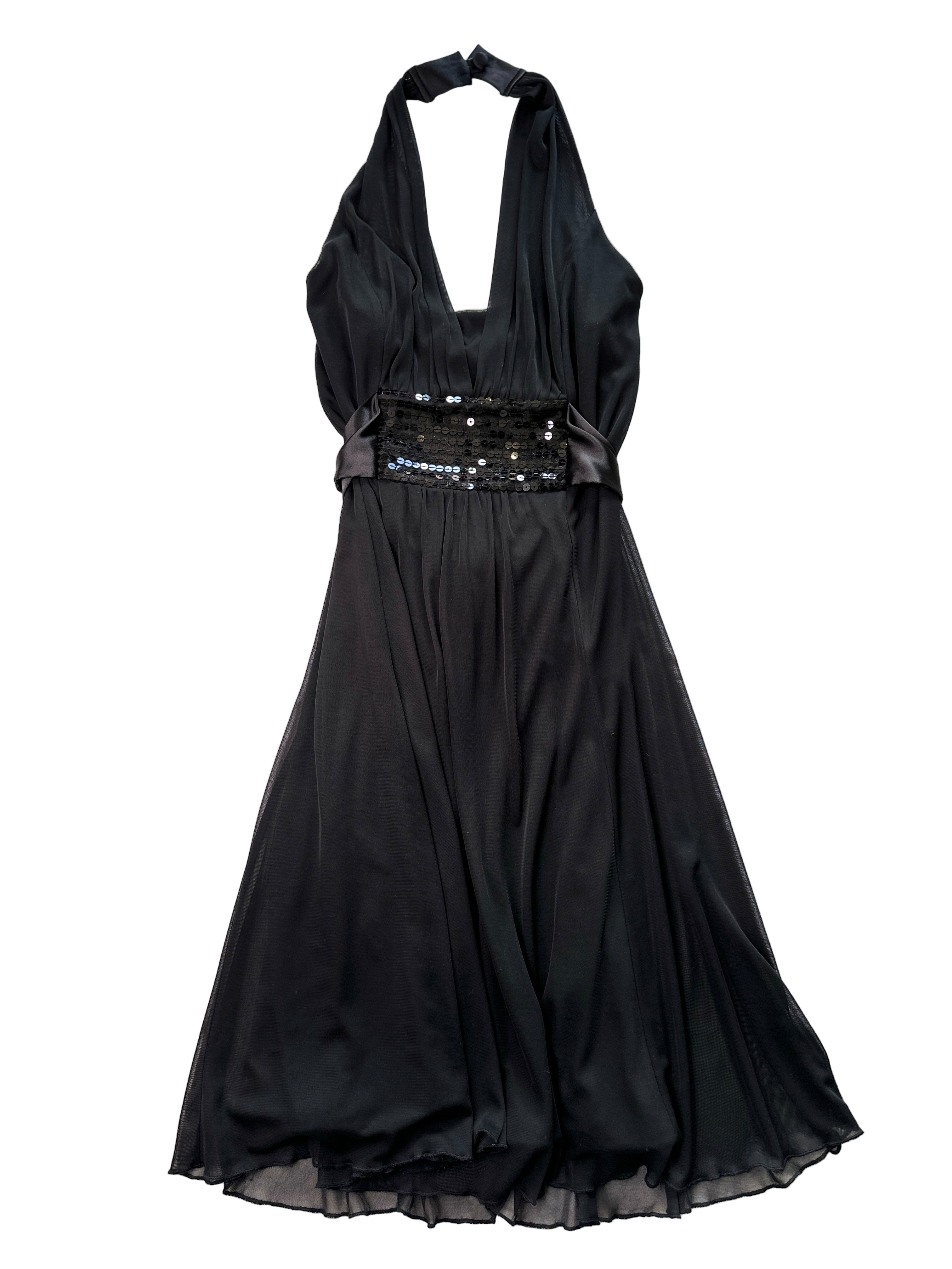 STAX BLACK HALTER DRESS | 10