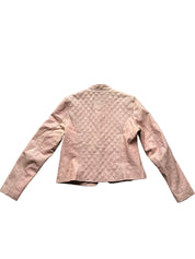 Soft Pink Quilted Leather Jacket |12