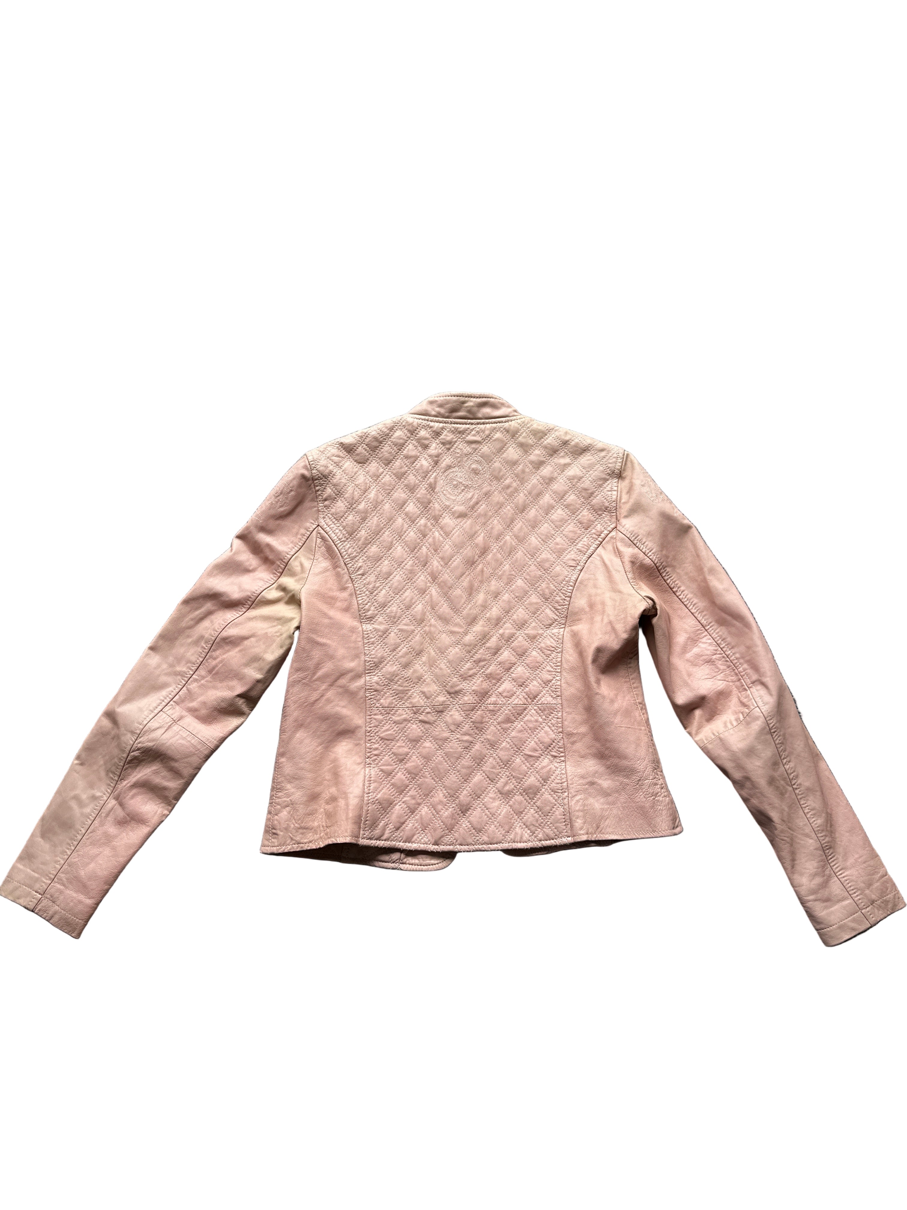 Soft Pink Quilted Leather Jacket |12