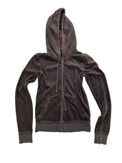 Juicy Couture | 90s Ash Brown Velour Full Zipper Jumper | S