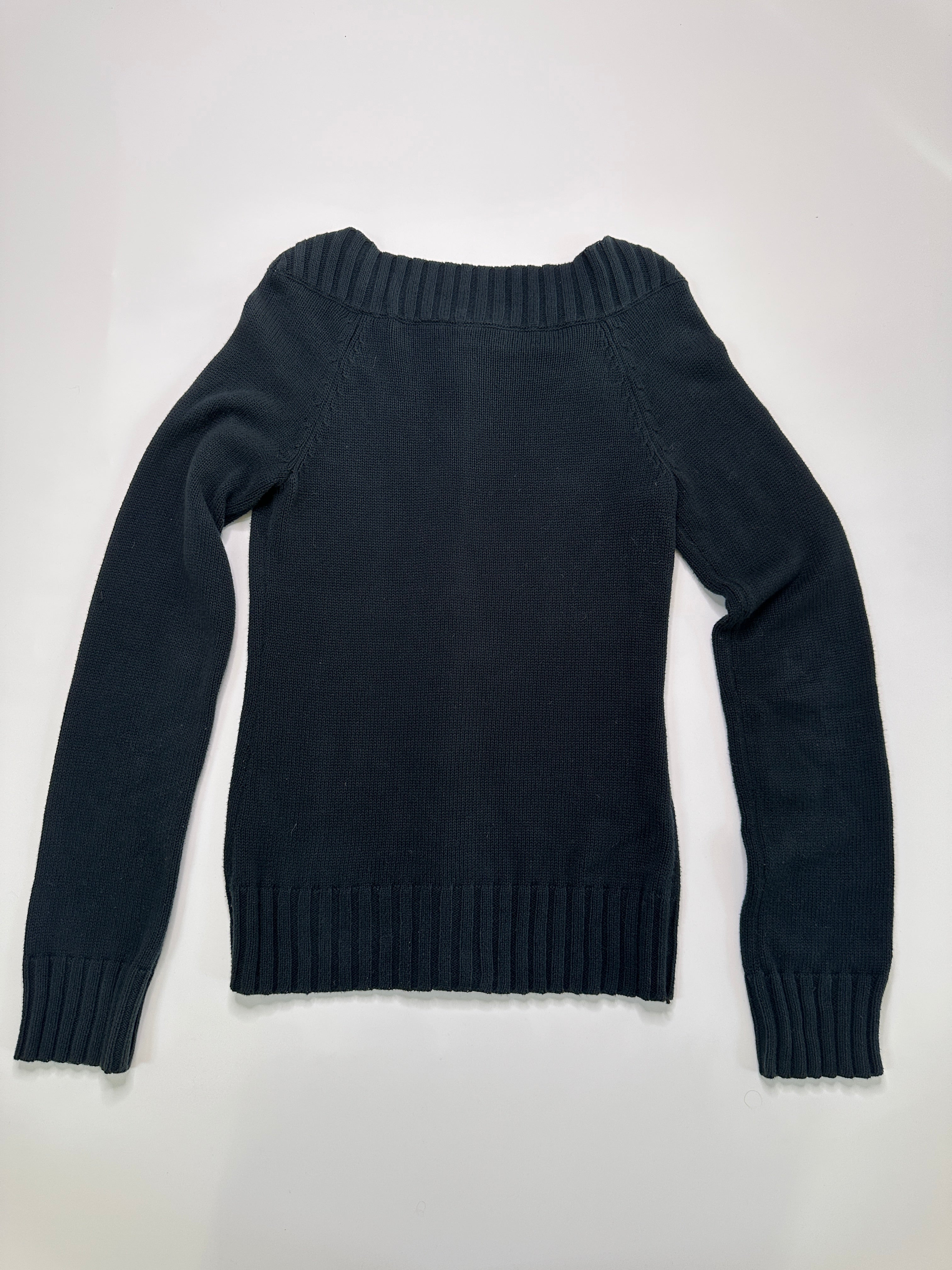 DKNY| Rare Two Way Full-zip Black Knit Sweater | M