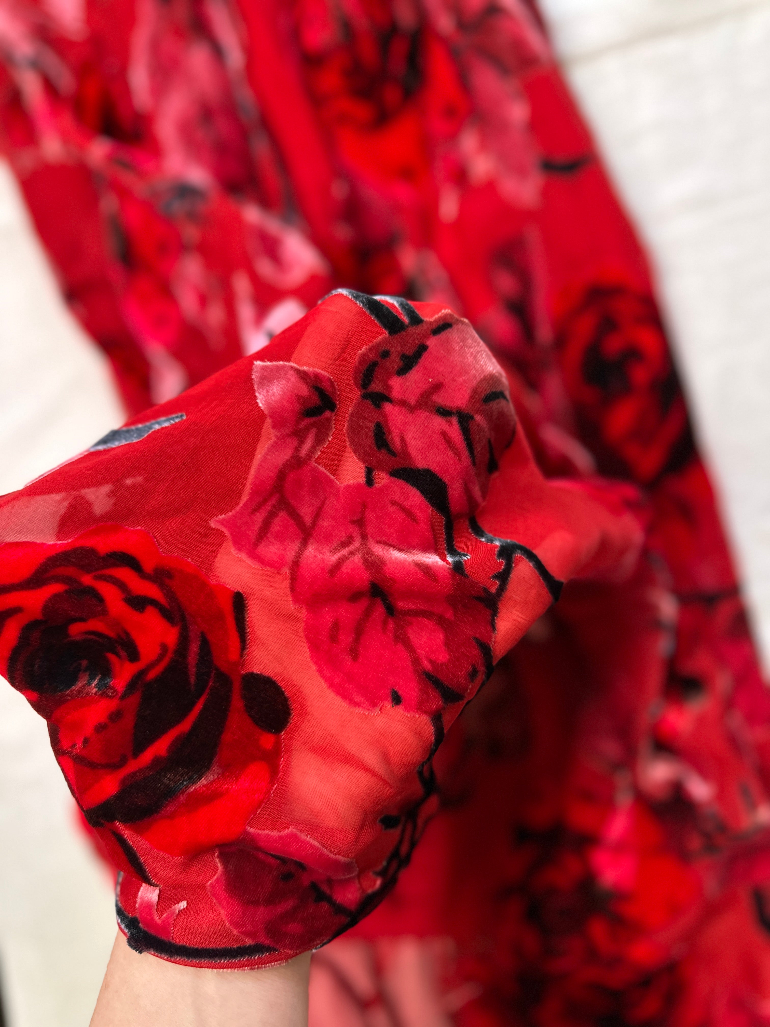 JOI ROSE VELVET DETAIL DRESS | 10-14