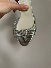 BELLE | Silver Formal Kitten Heels | 7