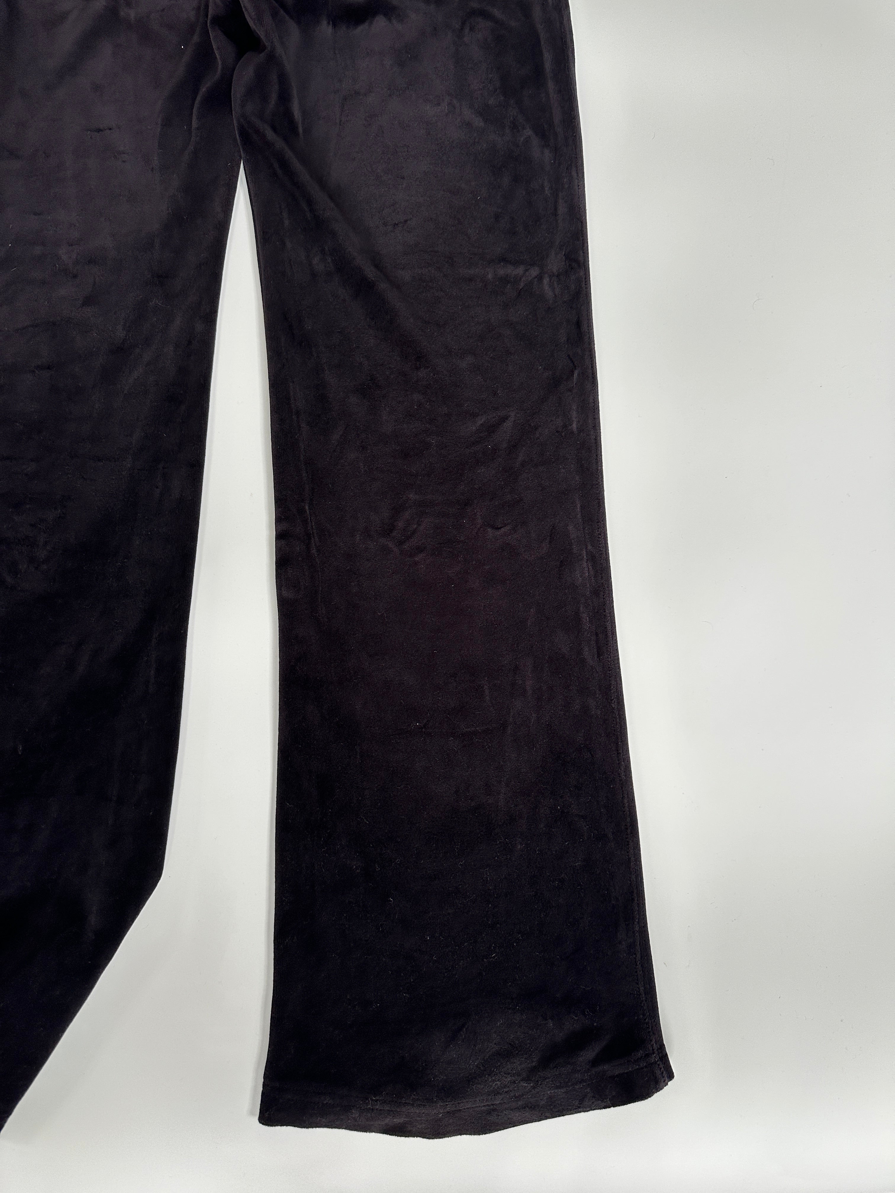 BEBE Black Velour Pant | M