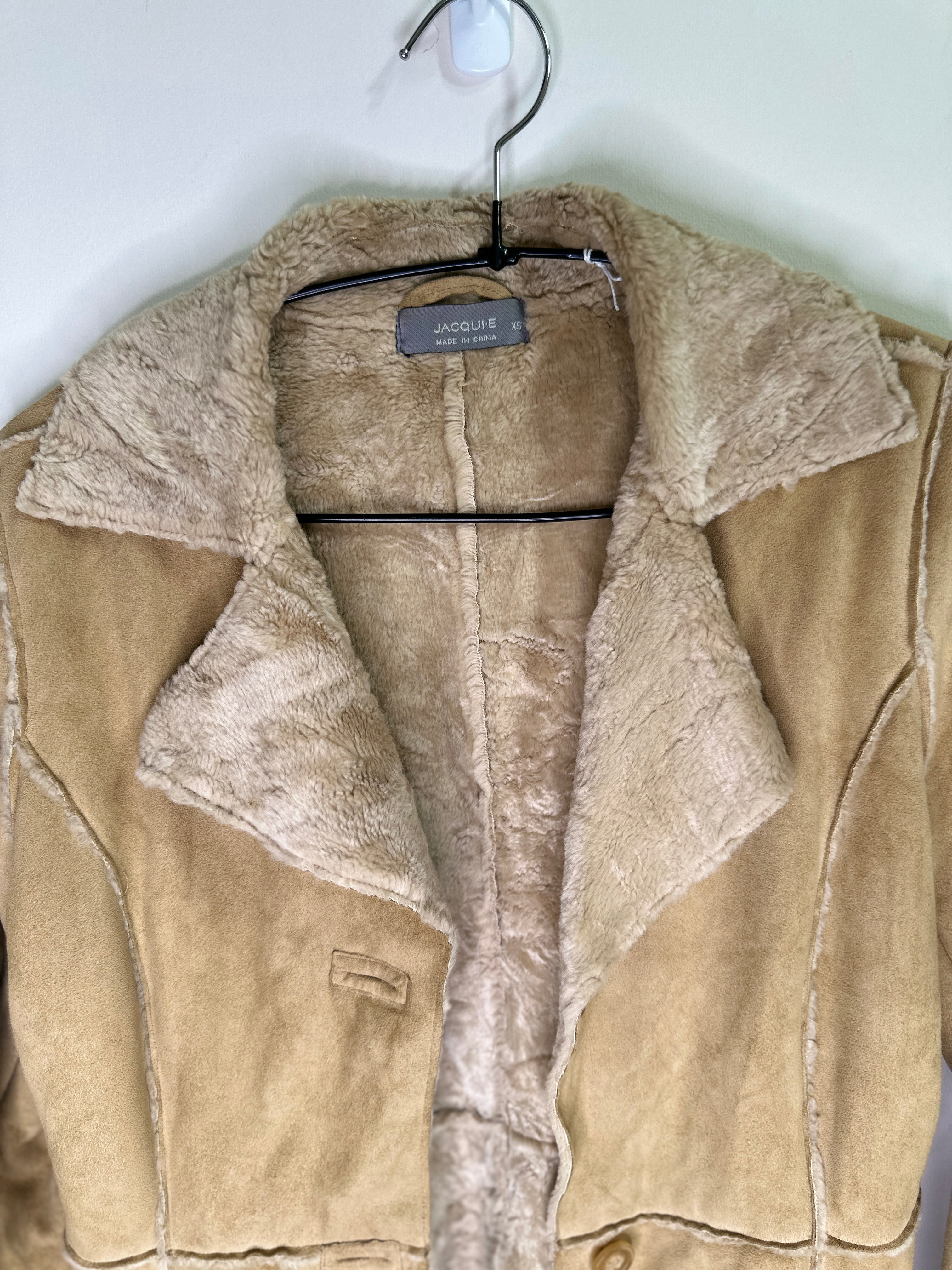 Jacqui.e Faux Fur Suede Look Coat -8
