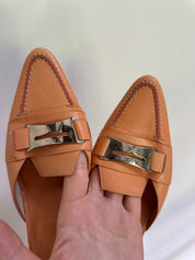 TODS Light Orange Kitten Heels 39.5