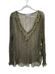 LTD Sheer L/S Beaded Top |10-12