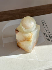 Prism White & Amber Onyx Candle Holder - Medium