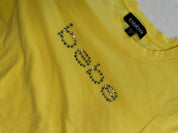 BEBE | Yellow Rhinestone Y2K Tee | M