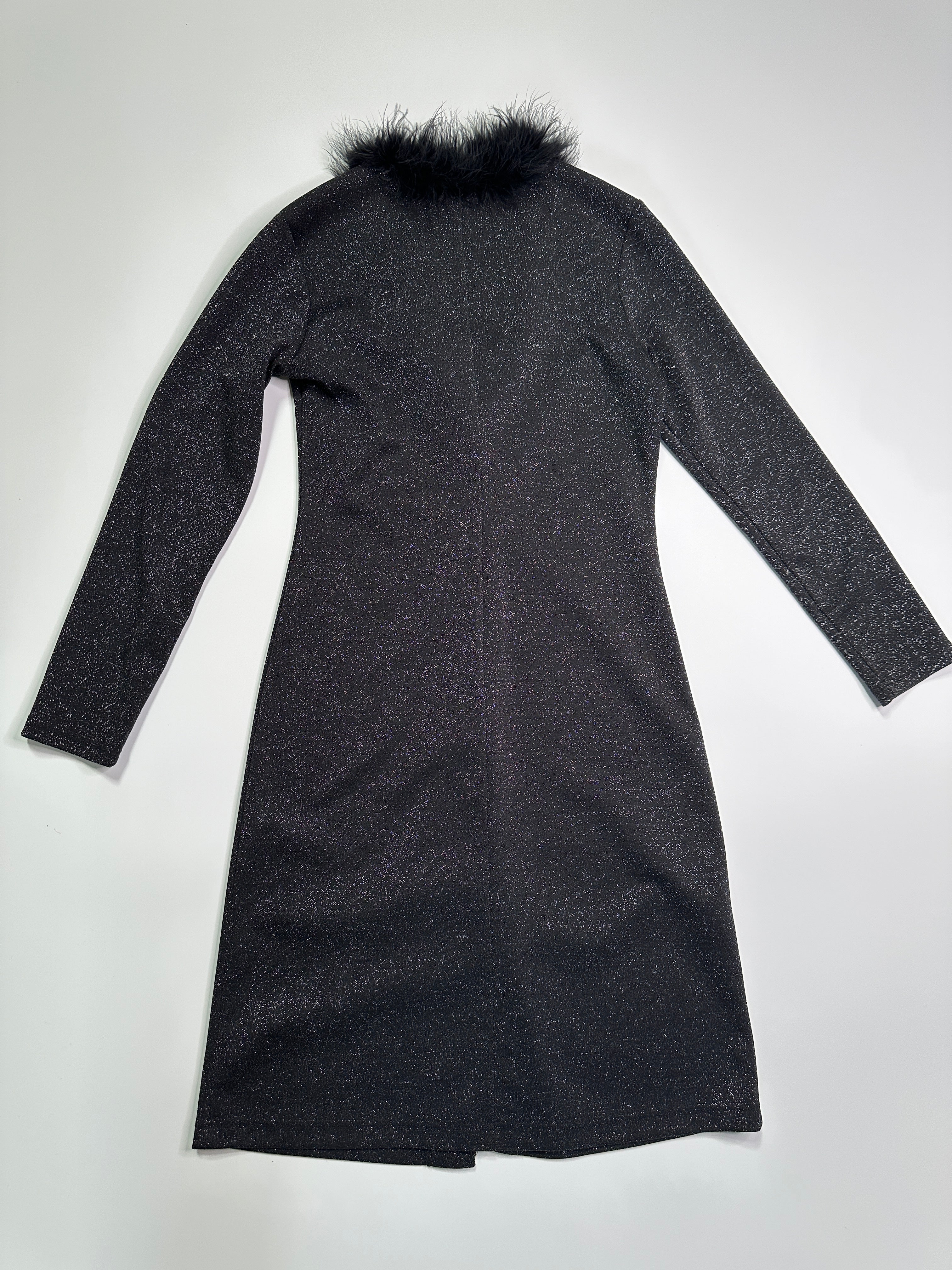 MITIKA | Italian Boutique Black Shimmer fabric Coat| S RRP €350