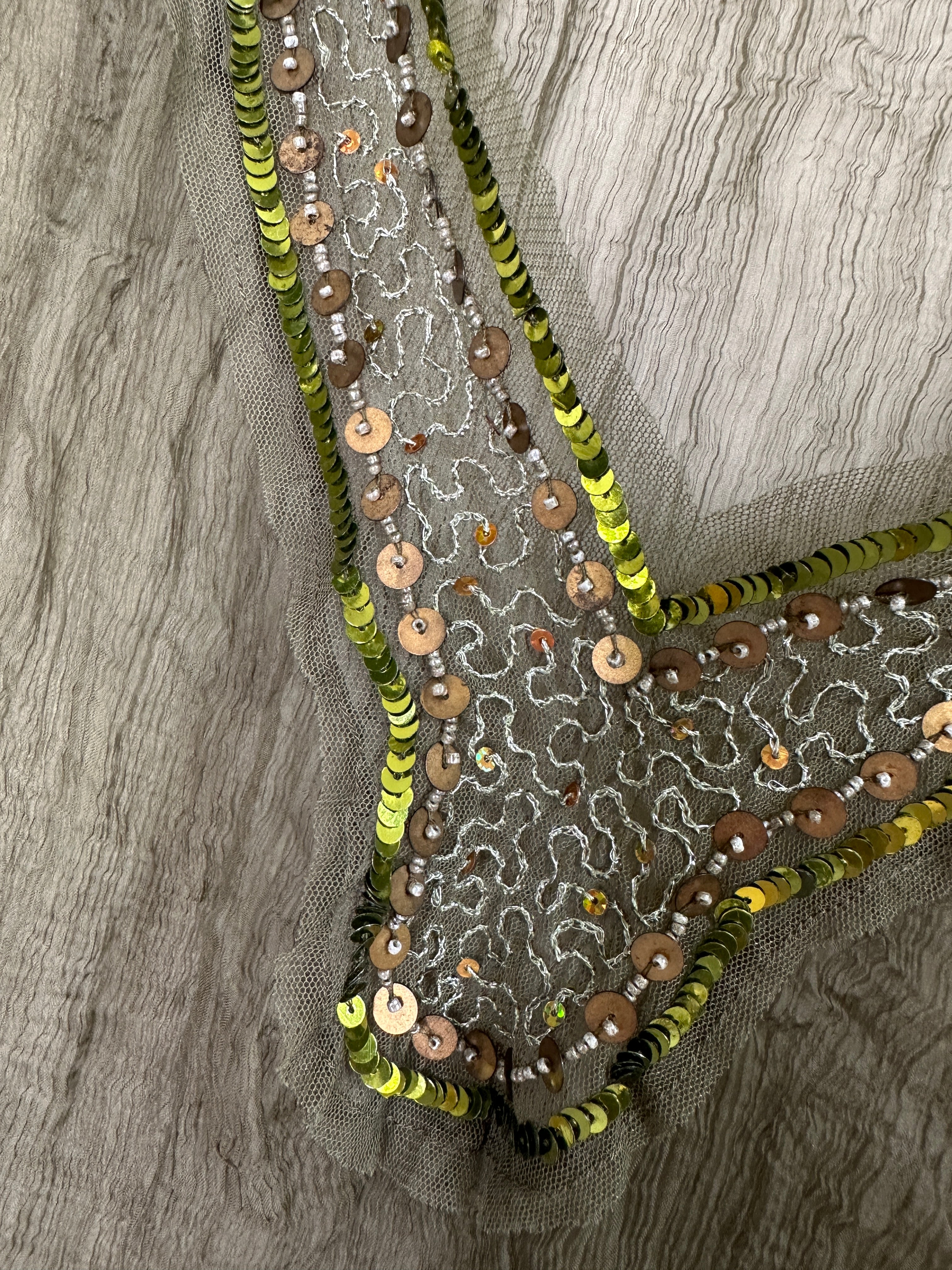 LTD Sheer L/S Beaded Top |10-12
