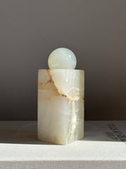 Prism White & Amber Onyx Candle Holder - Large