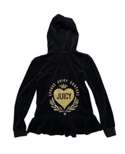 Juicy Couture black velour zip-up hoodie jacket | Kids 12