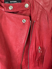 JUST JEANS | 00s Red Leather Jacket | 8