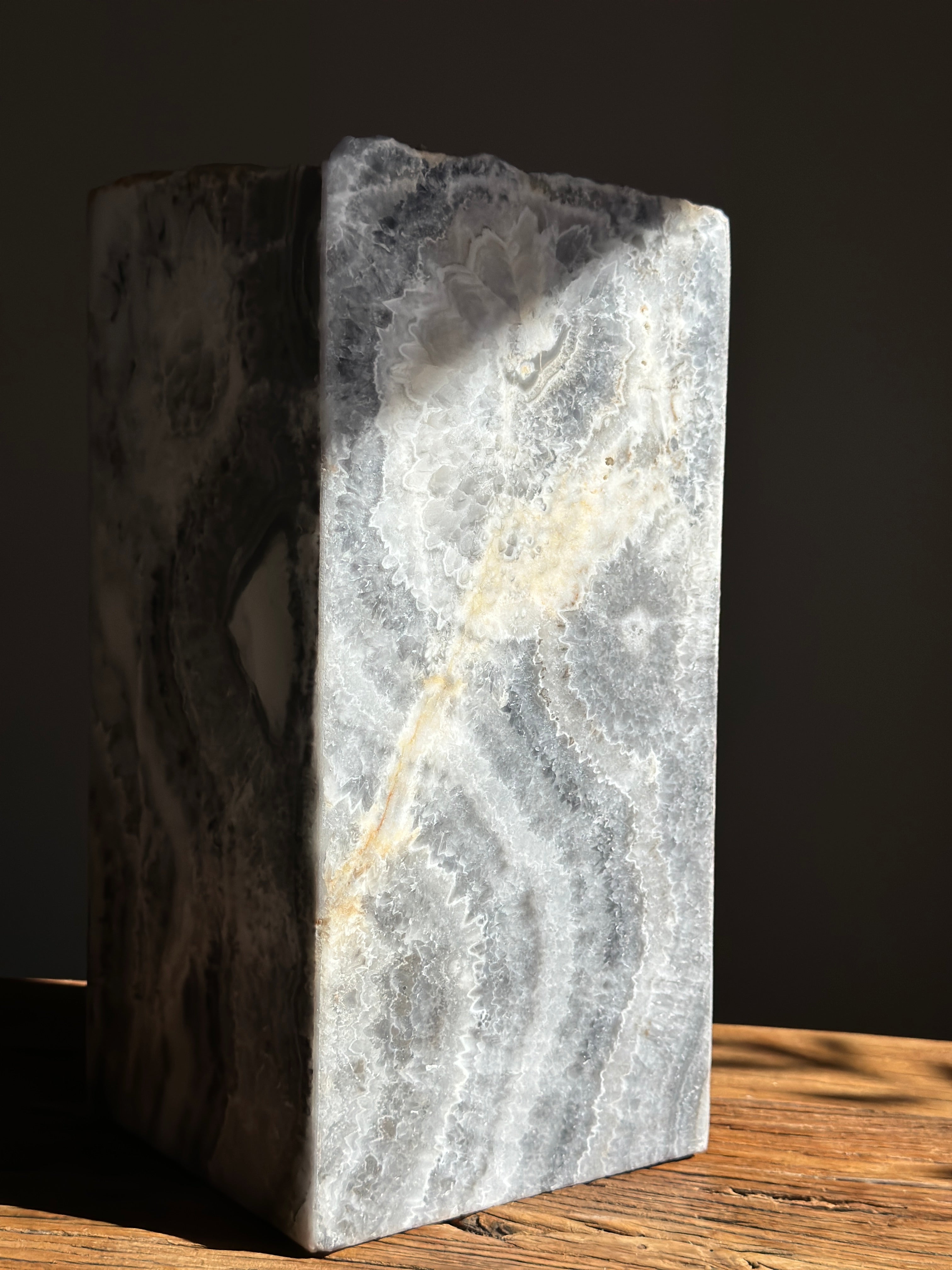 Grey Black Onyx Lamp