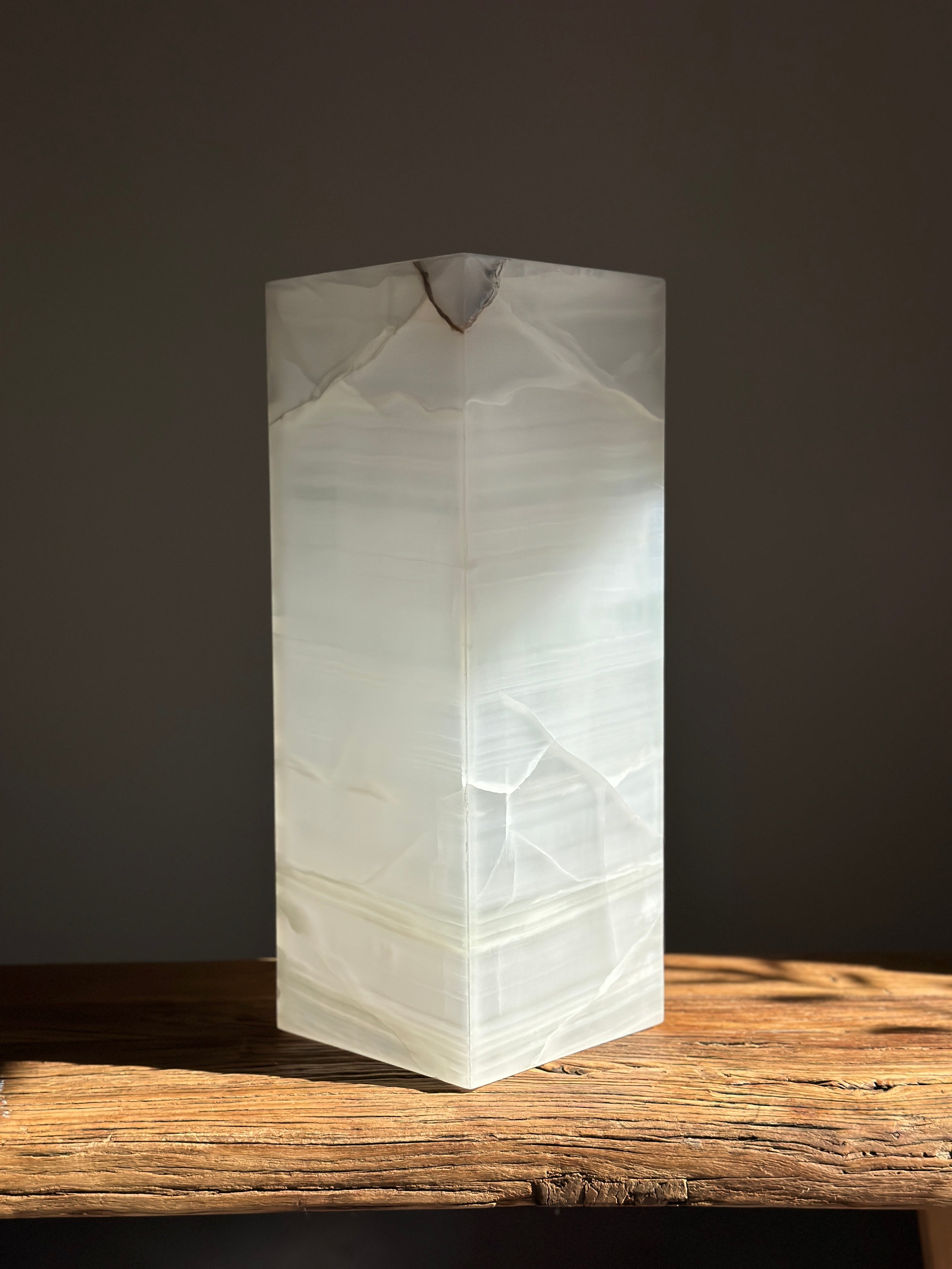 Prism White Onyx Lamp
