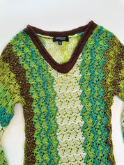 Green & Brown Knit Pullover | 8