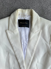 Massimo Dutti Cream Fitted Blazer | 8