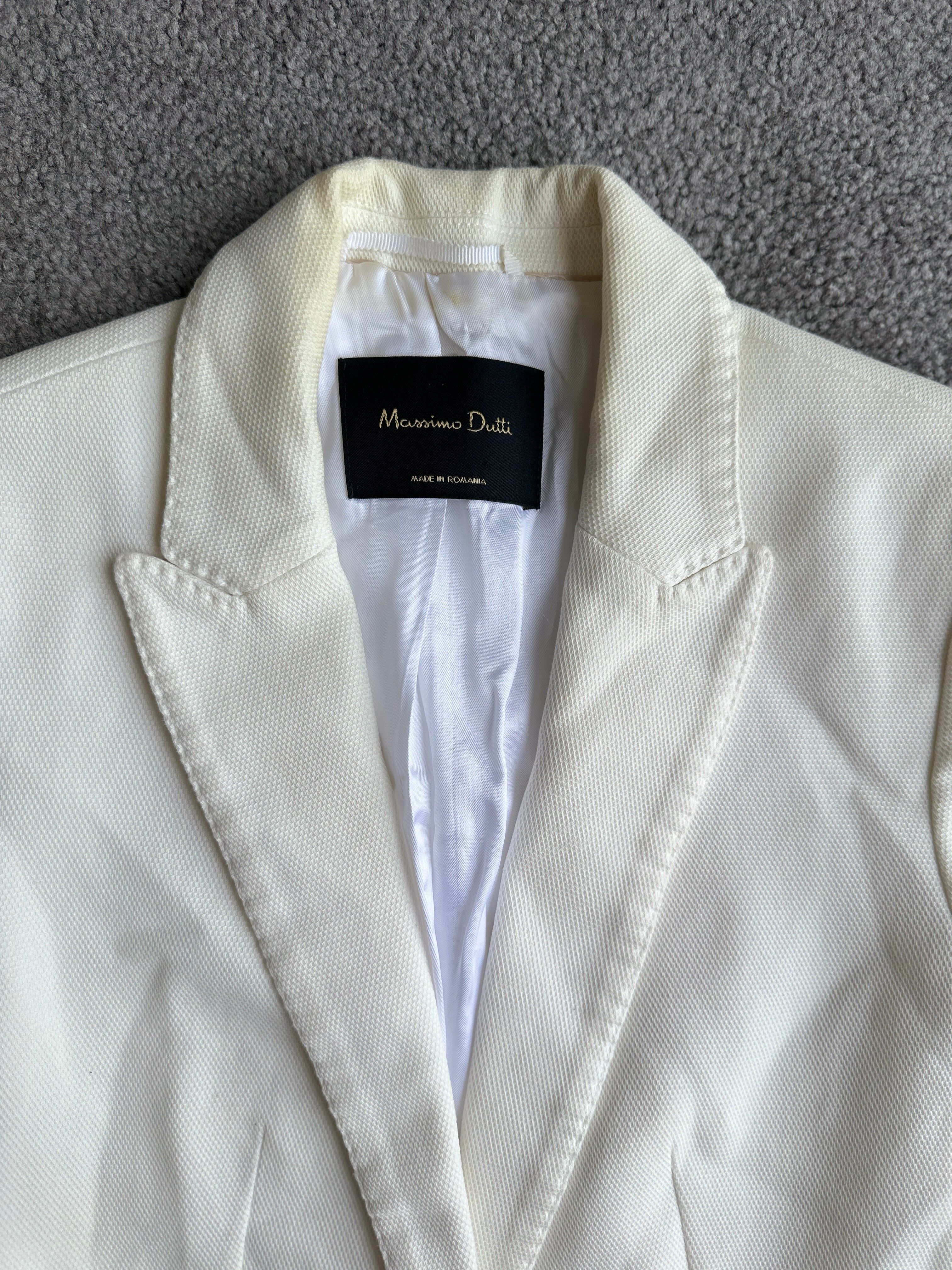 Massimo Dutti Cream Fitted Blazer | 8