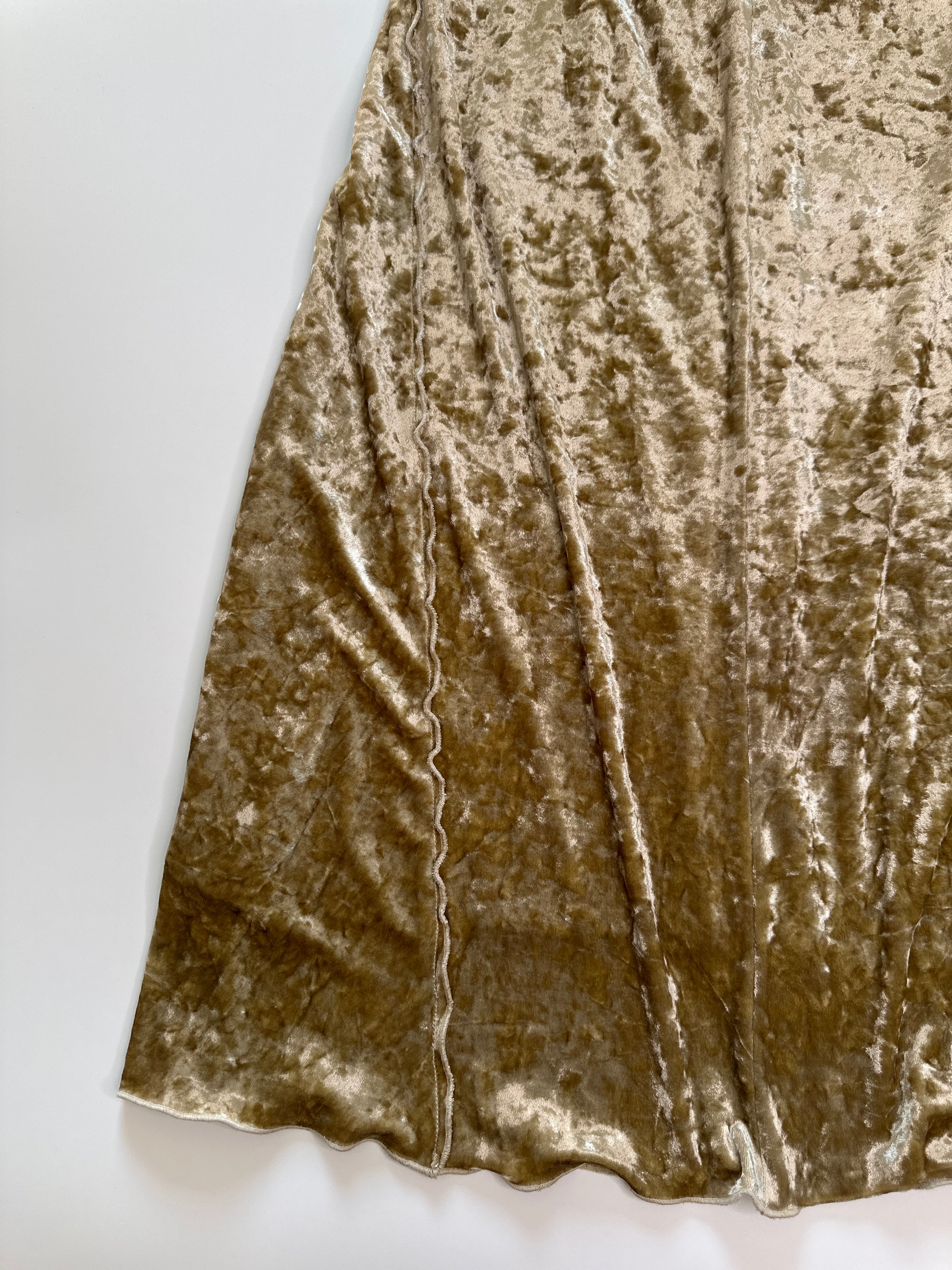 Gold Crush Velvet Skirt | 8