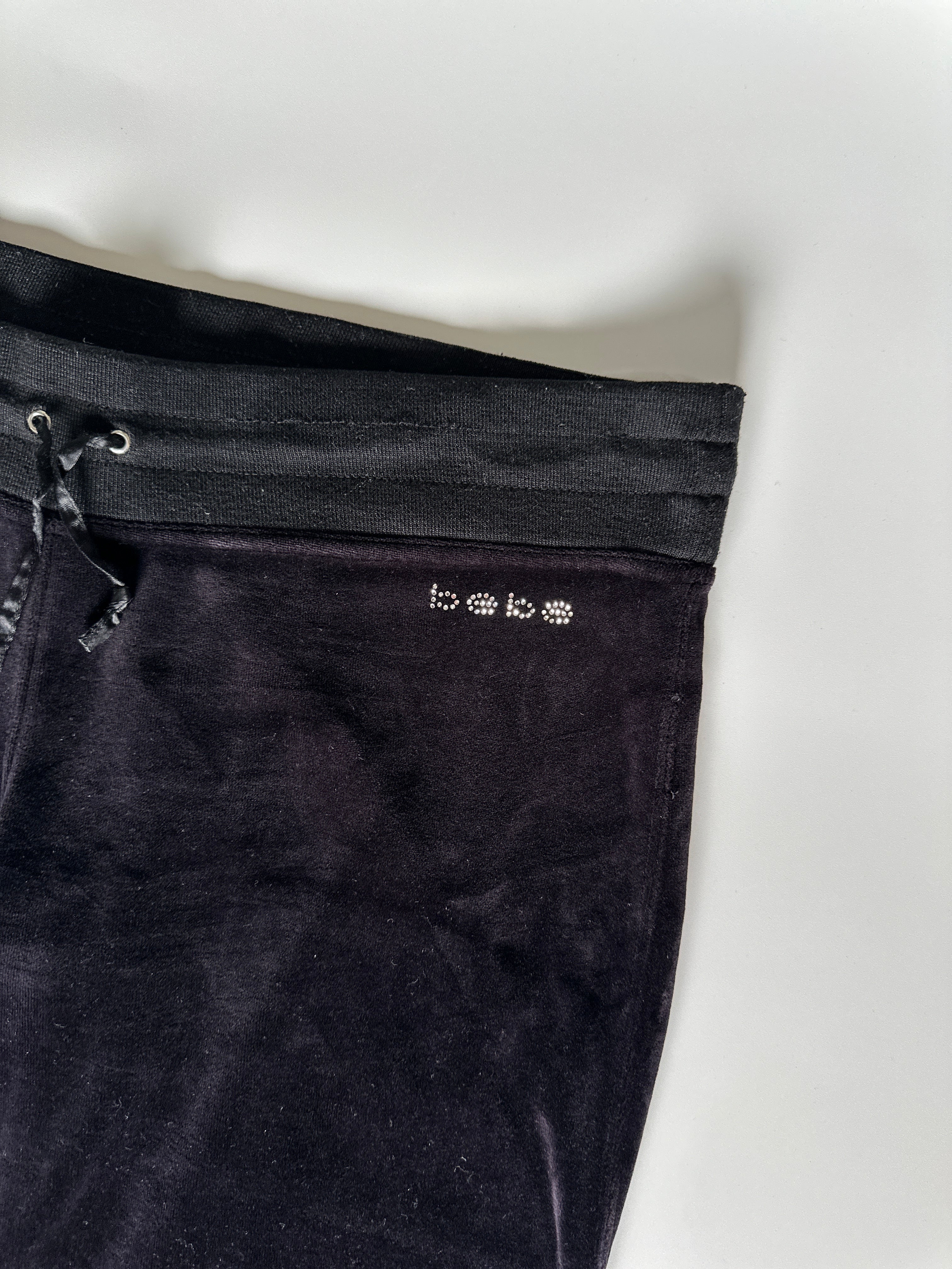 BEBE Black Velour Pant | M