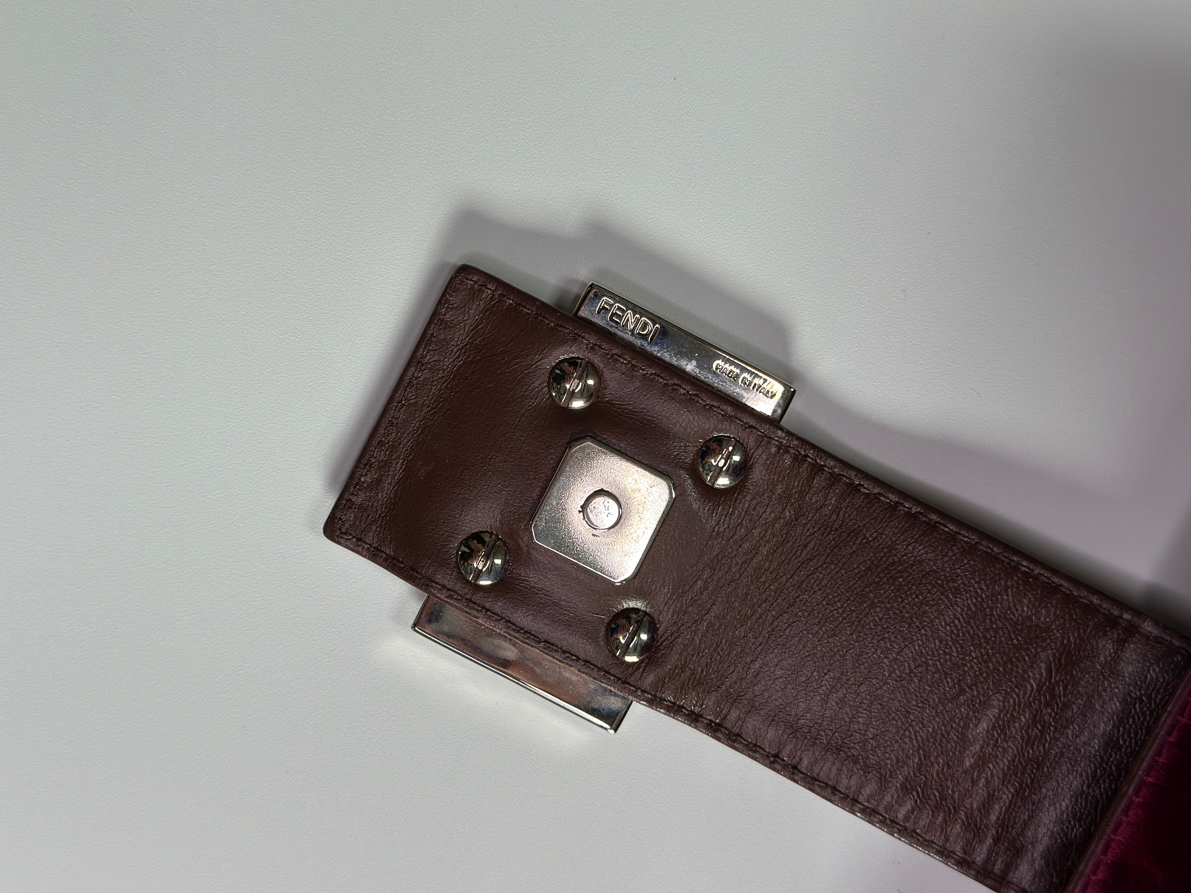FENDI Burgundy Bento Box Bag