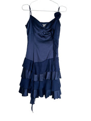 MORGAN DE TOI | Vintage Ruffle Cocktail Navy Blue Dress |8-10
