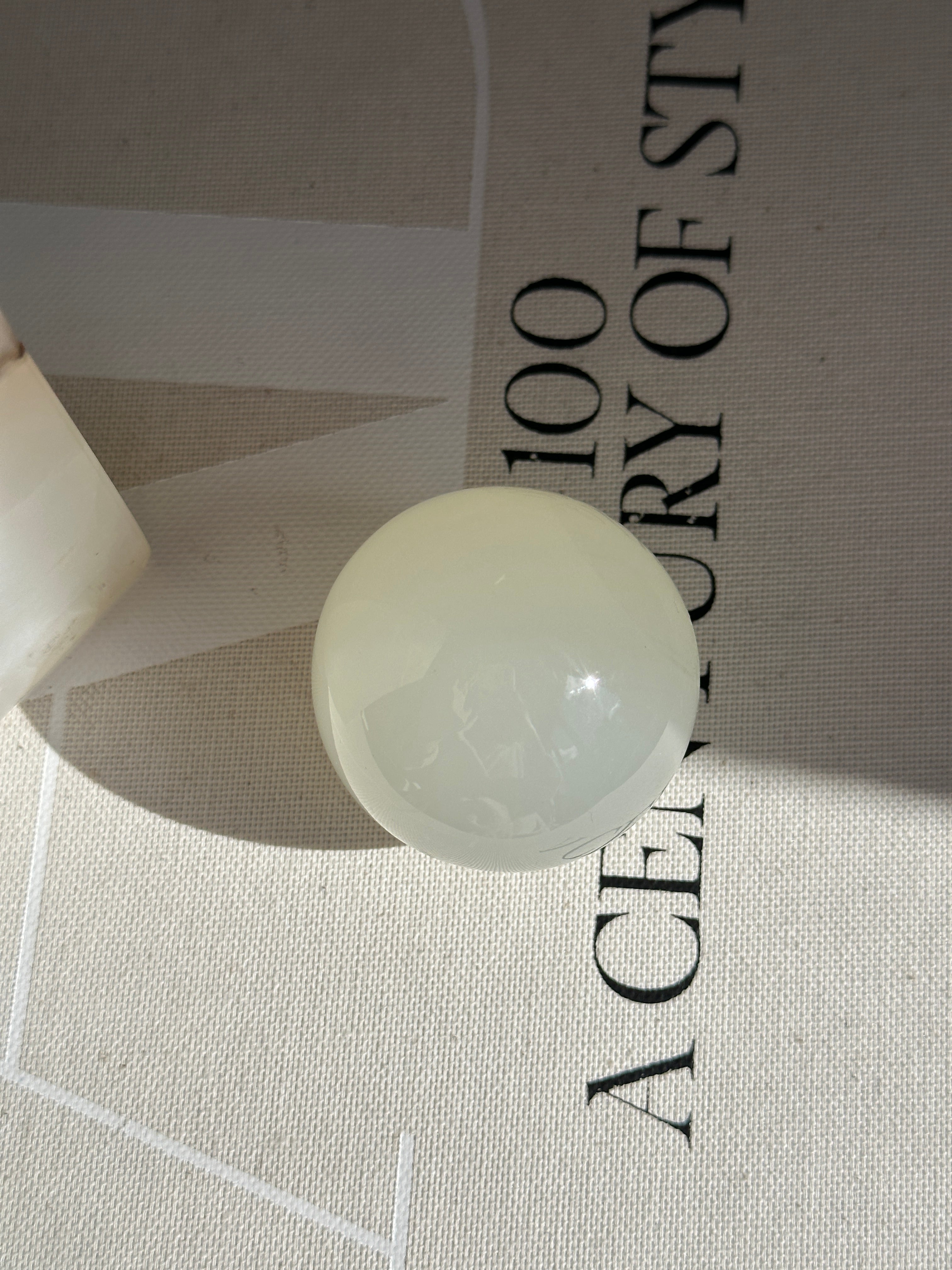 White & Green Sphere - Medium