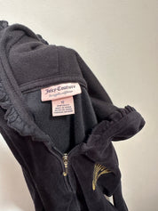 Juicy Couture black velour zip-up hoodie jacket | Kids 12