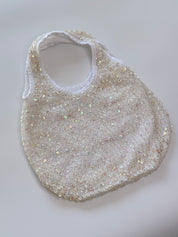 White Sequin Hobo Bag