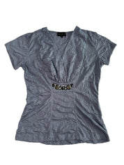 Kamiko Grey Blue Roached Top | S