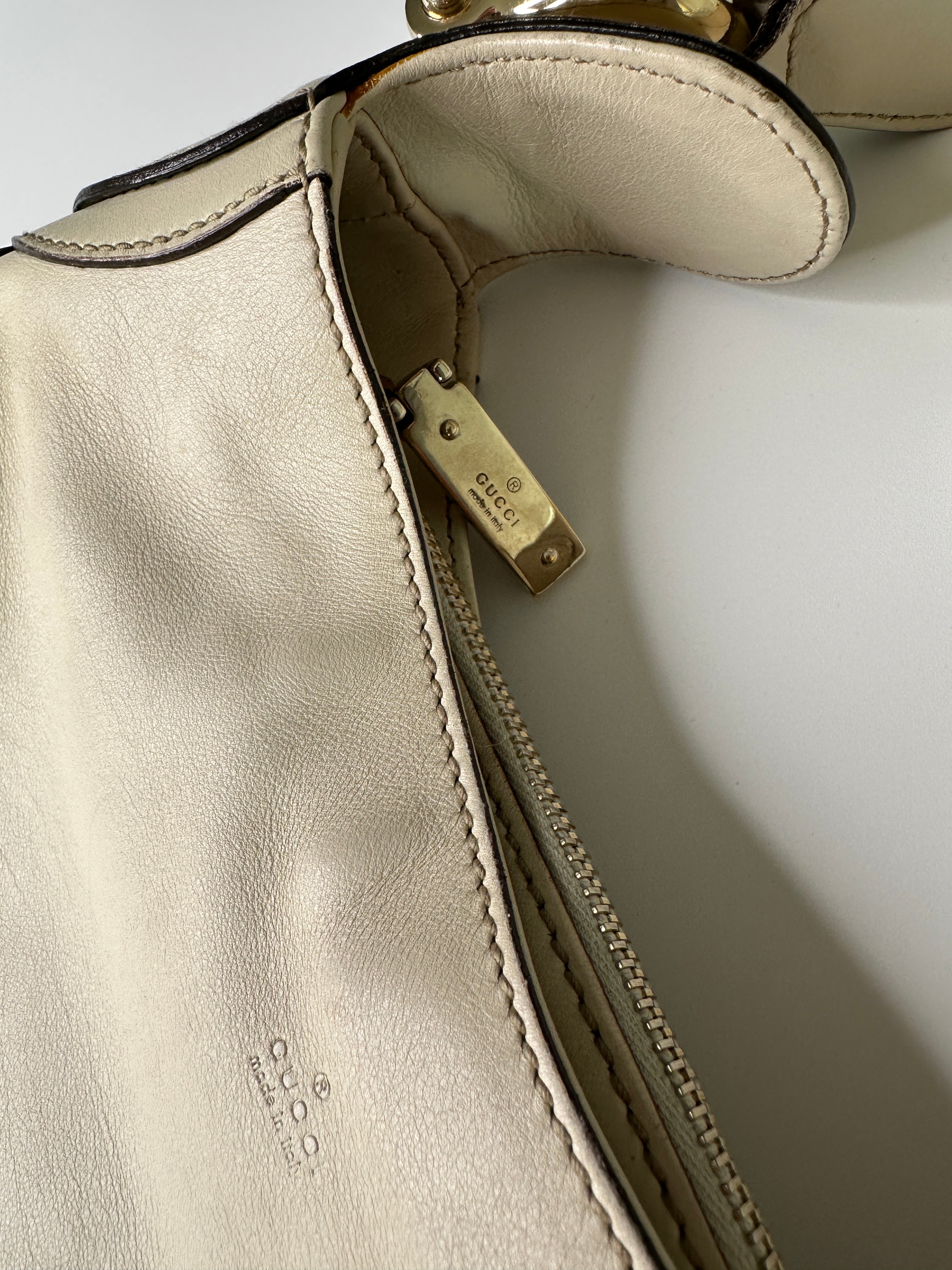 GUCCI Horsebit Creole Leather Hobo Bag
