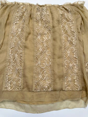 BCBG MAXAZRIA | Off the shoulder Silk & Lace Blouse | S