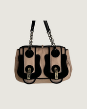 FENDI CASHMERE DOUBLE BUCKLE BAG