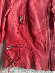 JUST JEANS | 00s Red Leather Jacket | 8