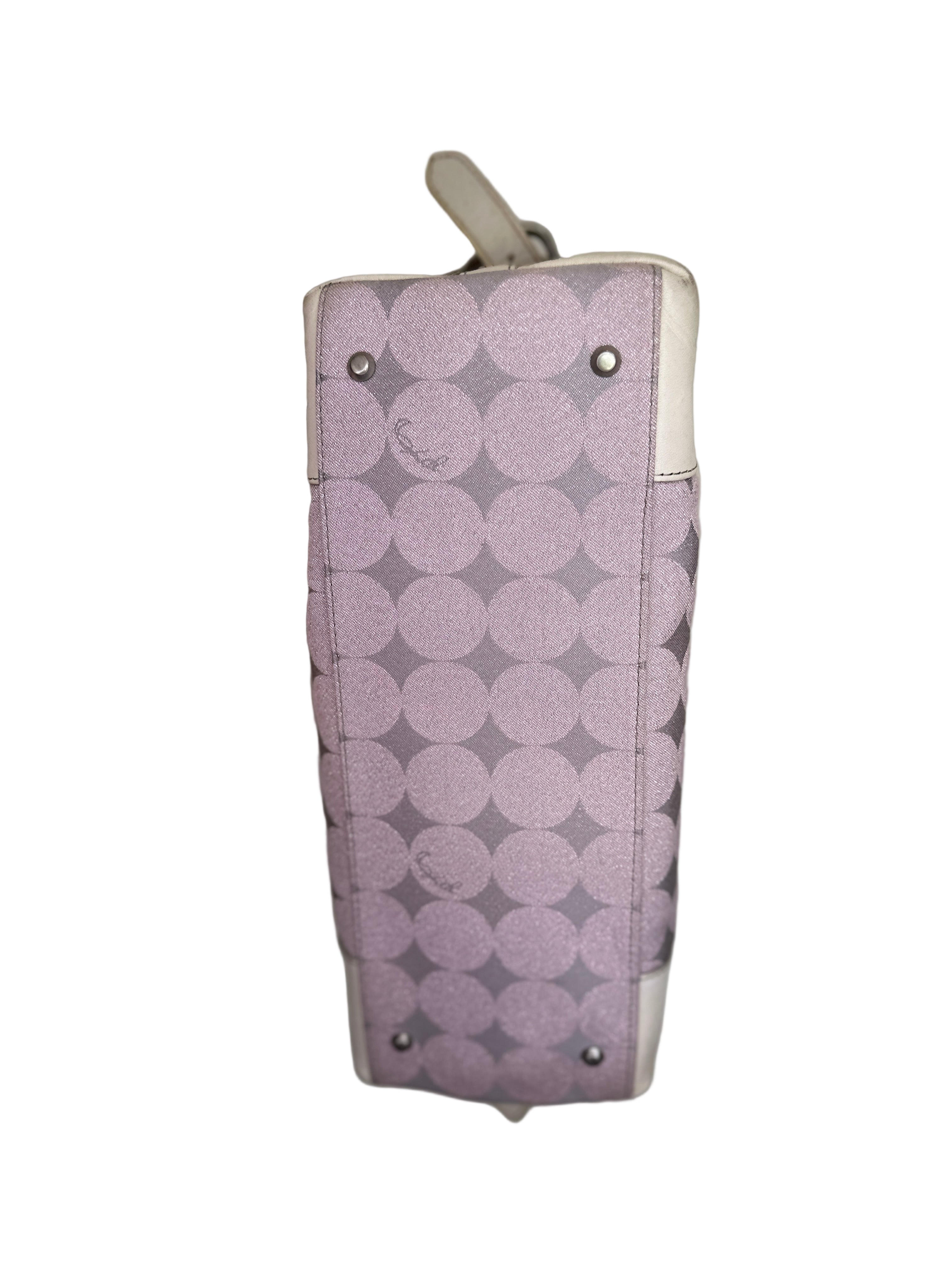 ANNA SUI | Lilac Silver Canvas Boston Bag