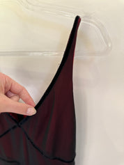 Vinatge Purple Patch Black Sheer Dress 90s