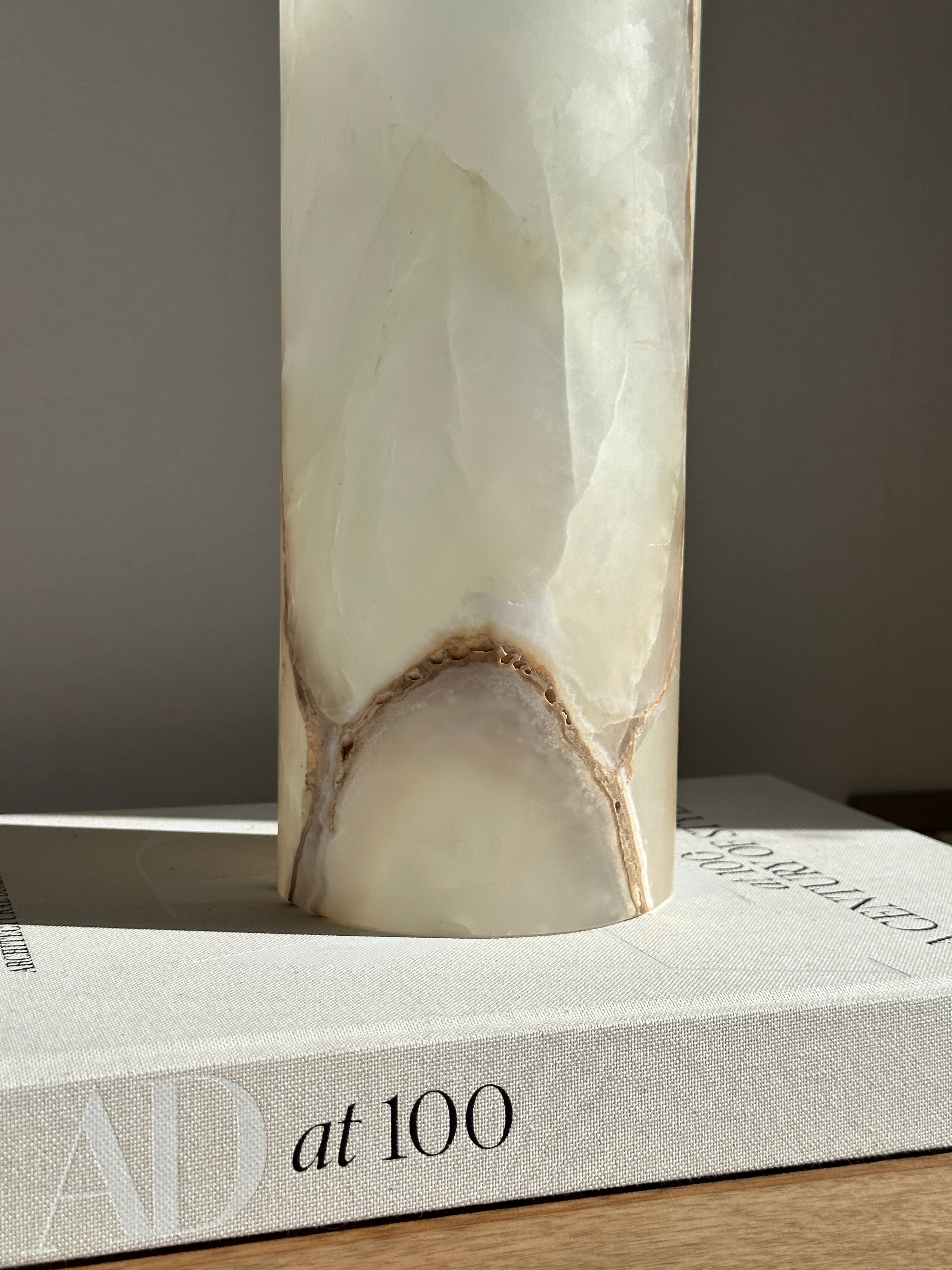 White with Amber Vein Onyx Lamp