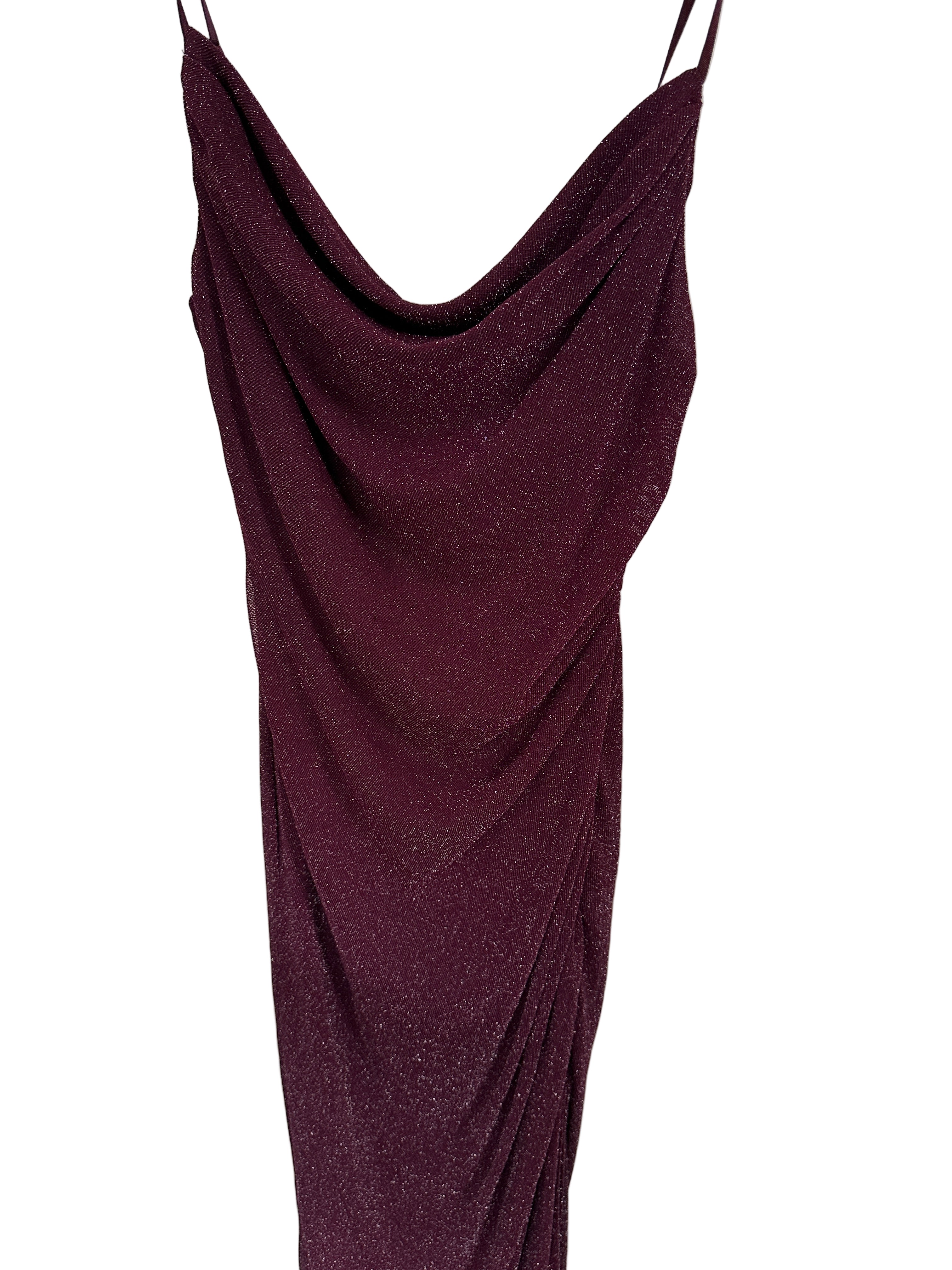 PAGANI Sparkling Purple Cowl Neck Dress | 8