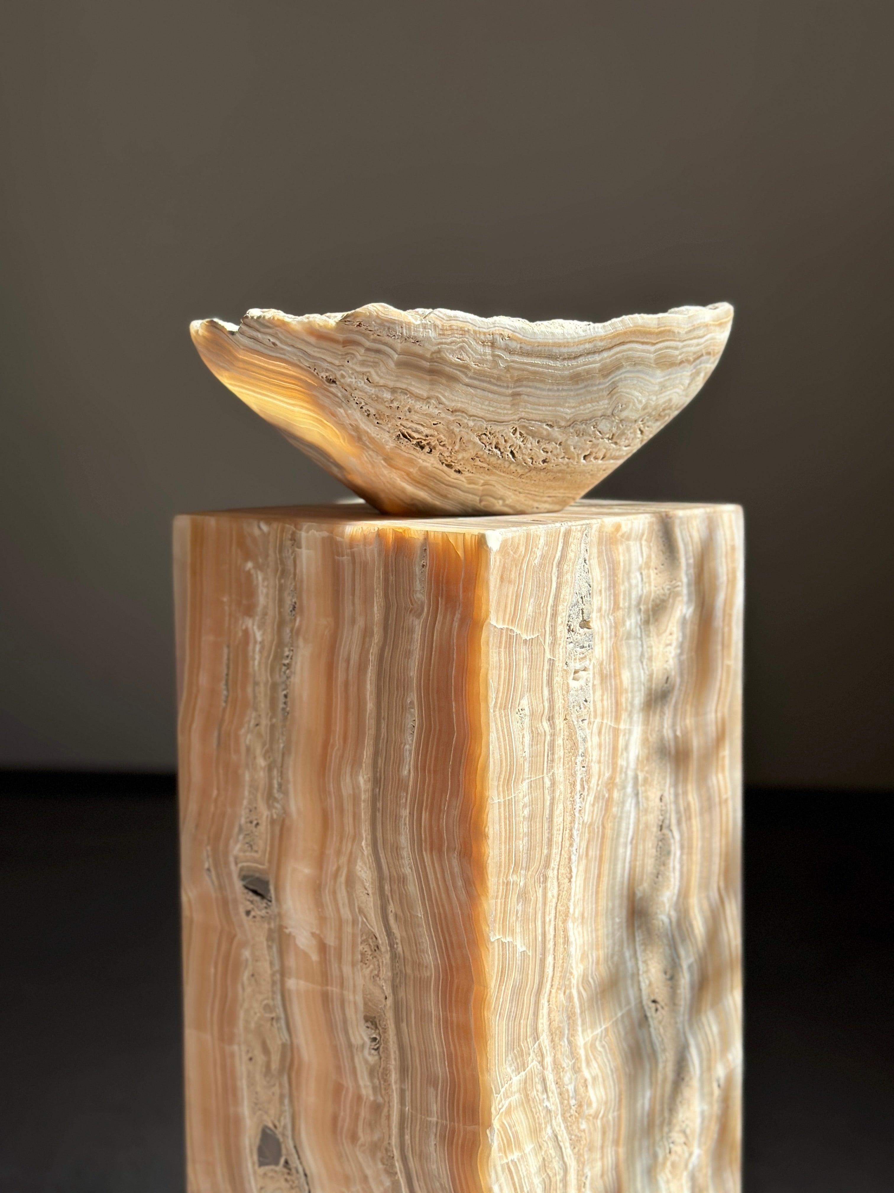 Amber Banded Matte Onyx Bowl