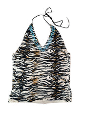 GUESS EXOTIC BEADED HALTER | M | RARE