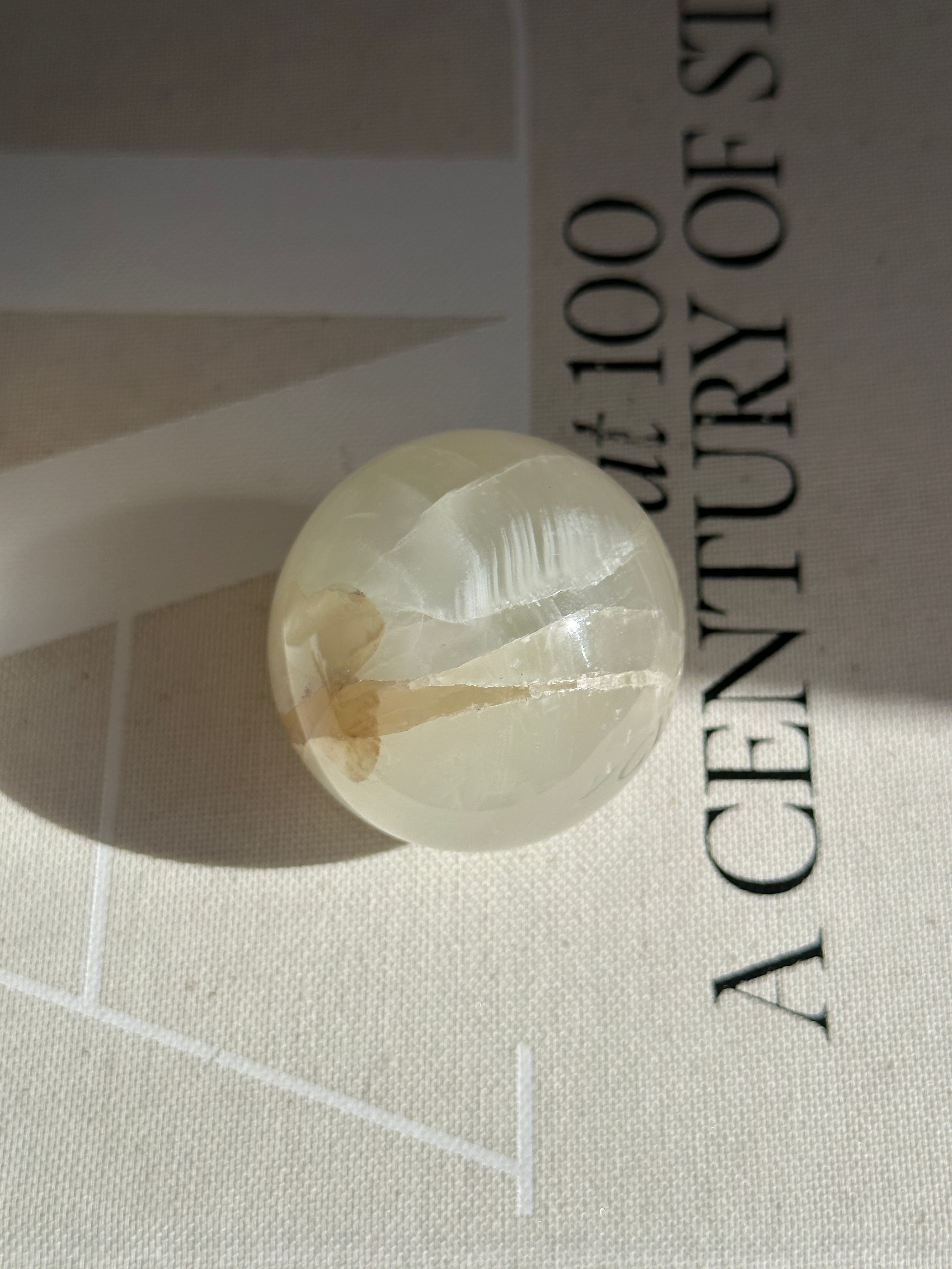 White & Green Onyx Sphere - Medium