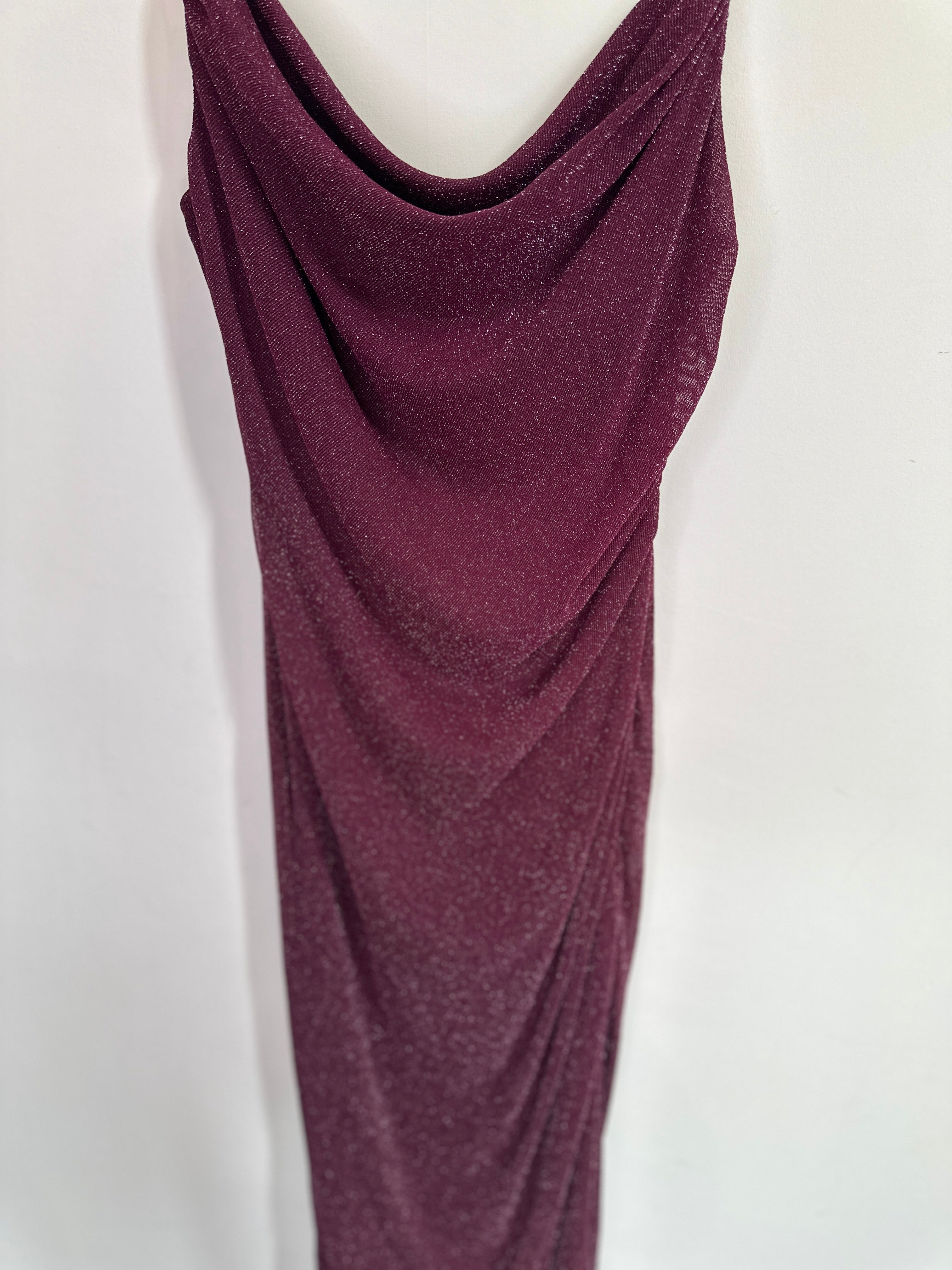PAGANI Sparkling Purple Cowl Neck Dress | 8