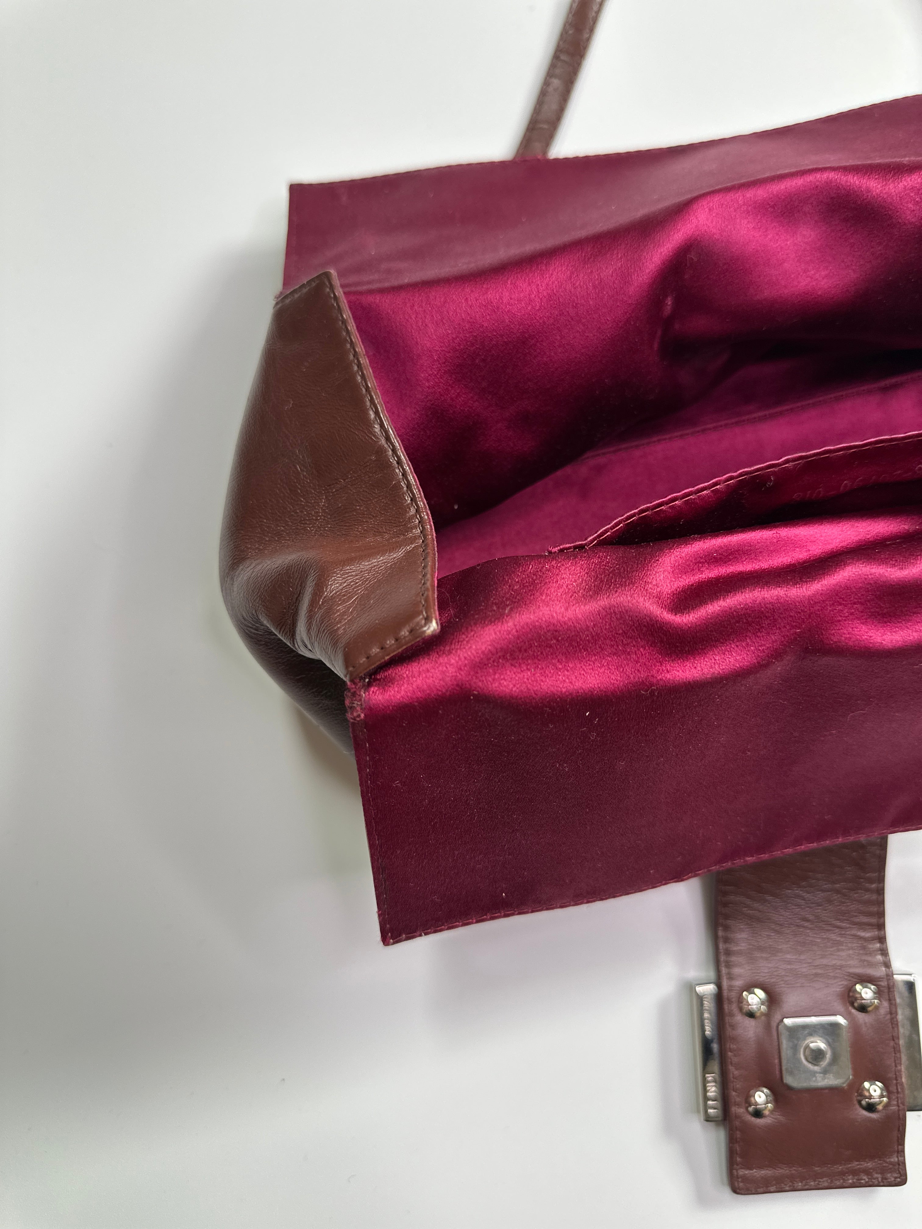 FENDI Burgundy Bento Box Bag