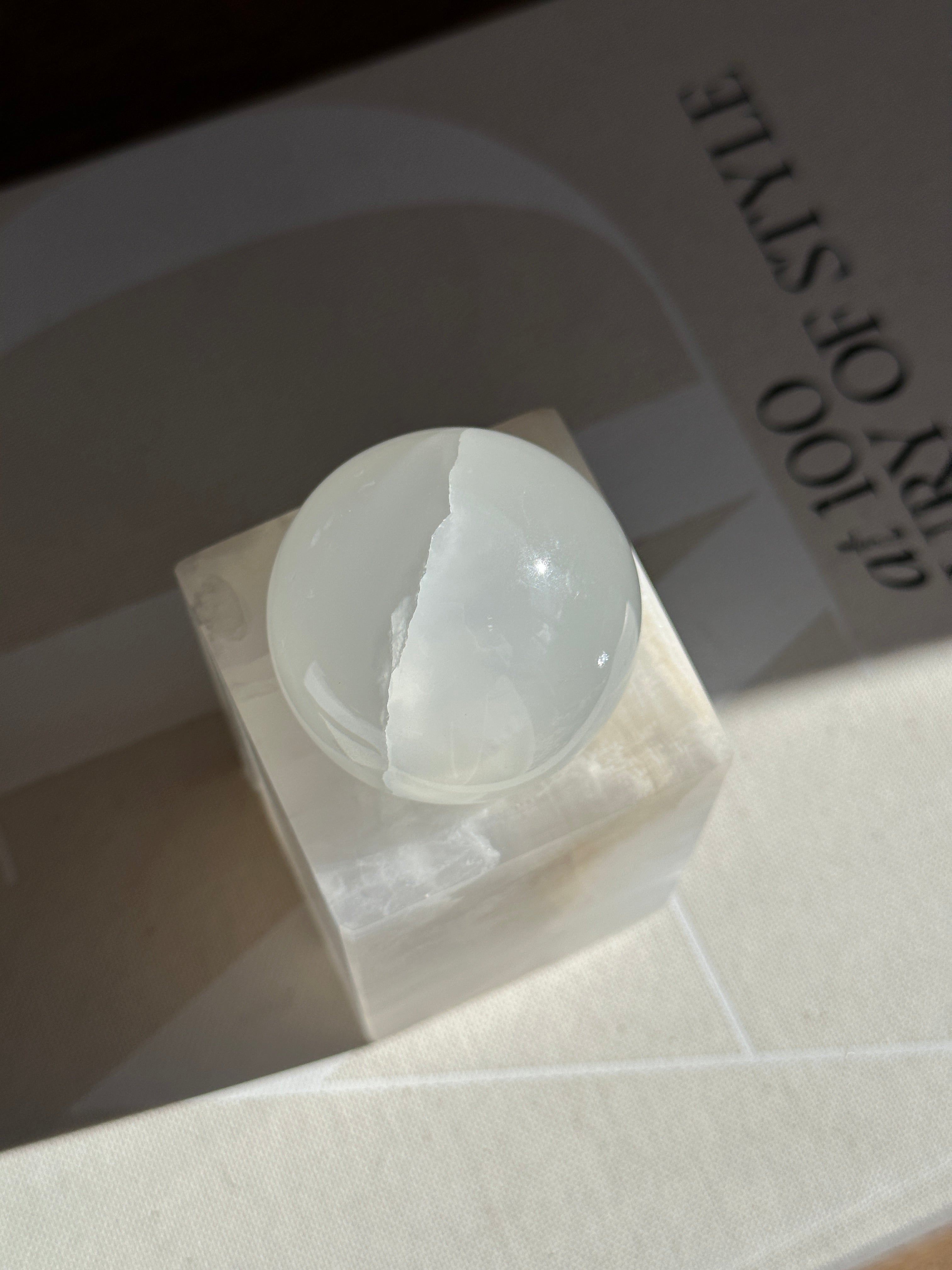 White Onyx Sphere - Medium